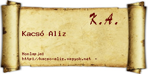 Kacsó Aliz névjegykártya