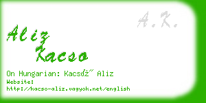 aliz kacso business card